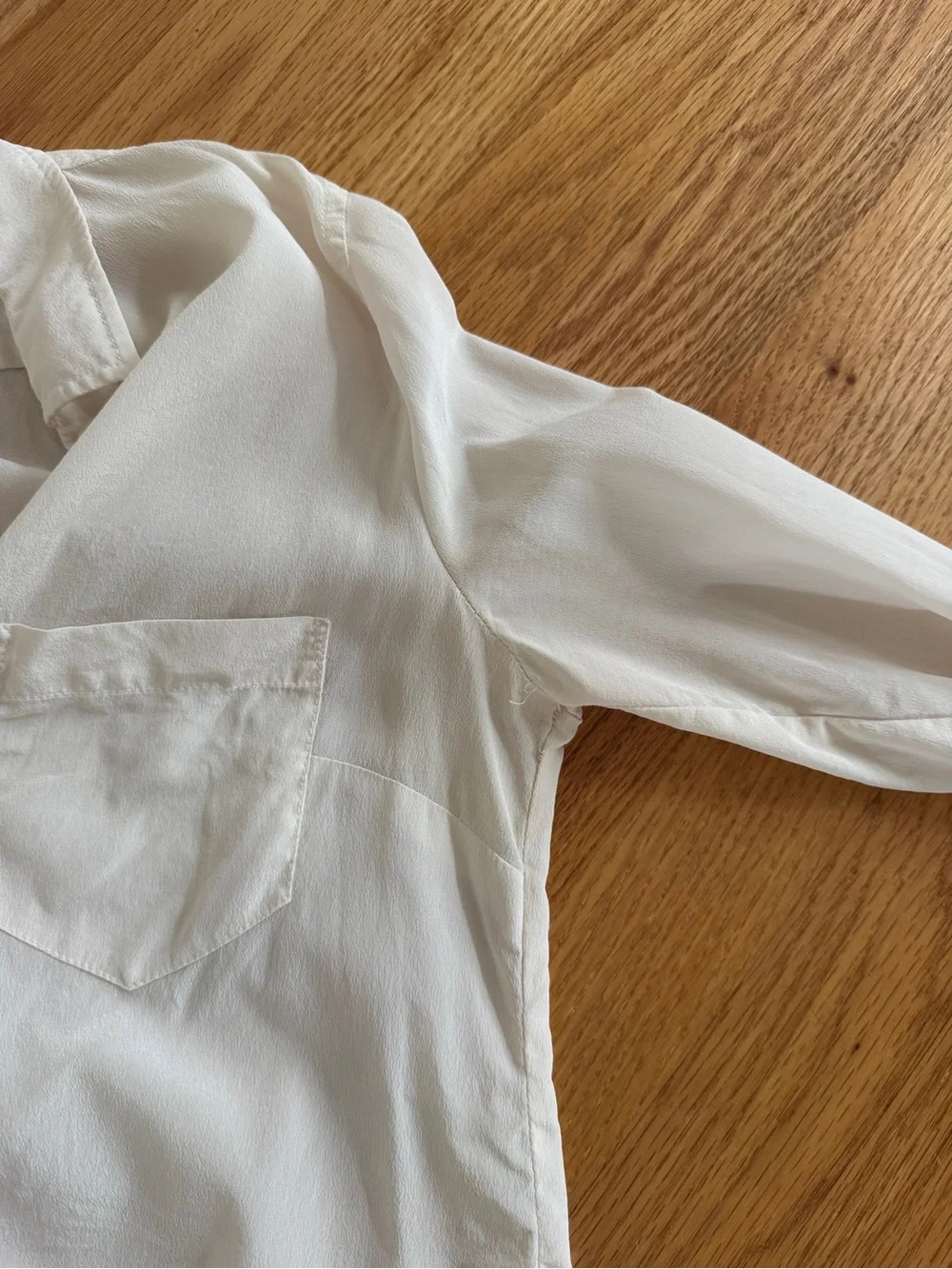 J crew 365 100% silk button up cream shirt